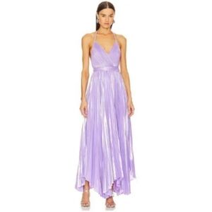 NWT Alice + Olivia Solstice Purple Arista Sleeveless Pleated Maxi Dress Size 6